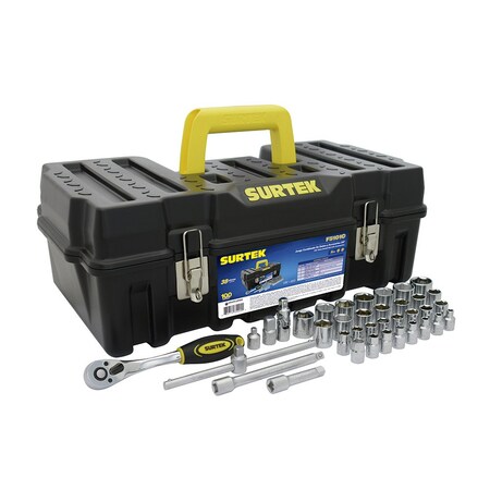 Surtek Socket set and combined accessories 38 socket 3/8 in. , box F5101C